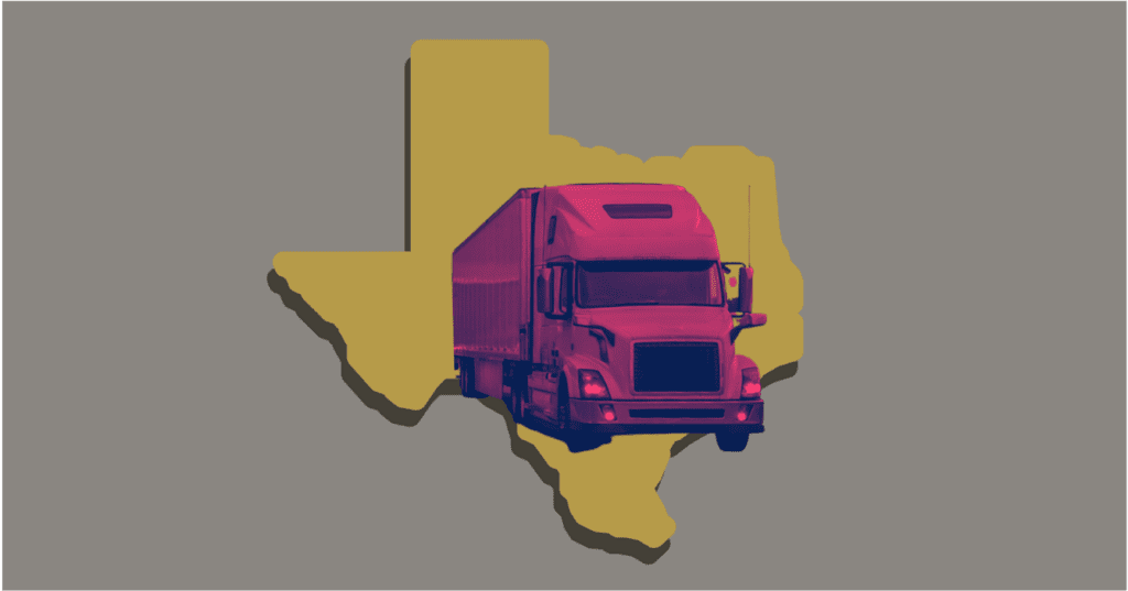 truck on texas map